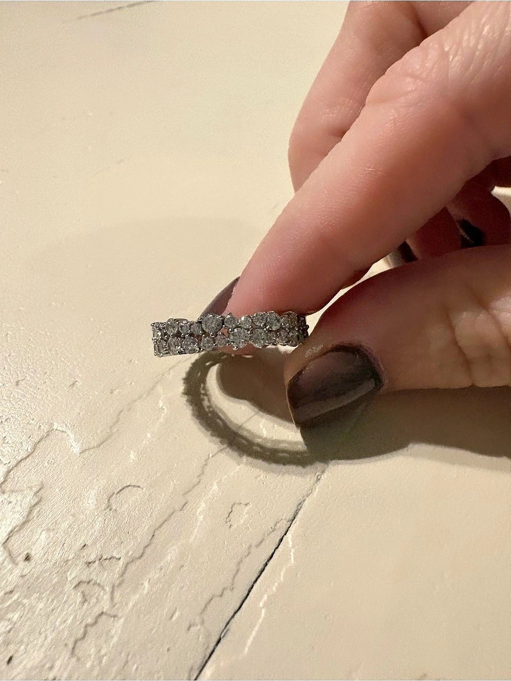 Crystal Pavé Band Ring in Silver